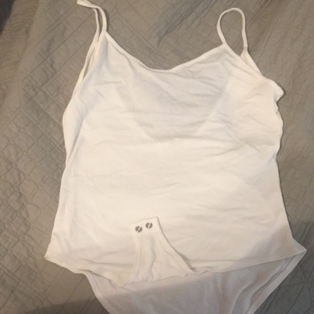 White scoop back bodysuit